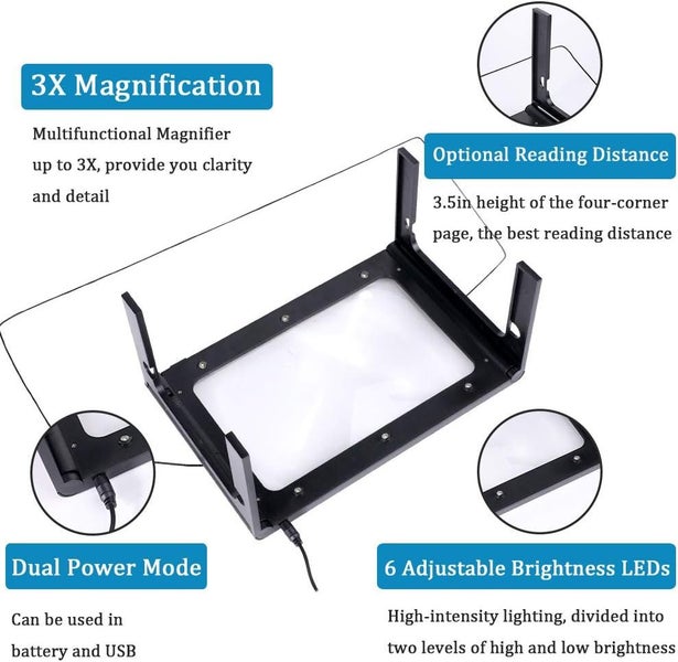 2.5X Full Page Magnifying Glass Reading Magnifier Carousel 7