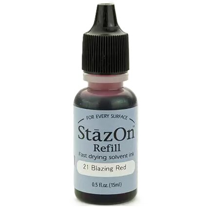 TSUKINEKO StazOn Solvent Refill 15Ml 021 Blazing Red Carousel 1