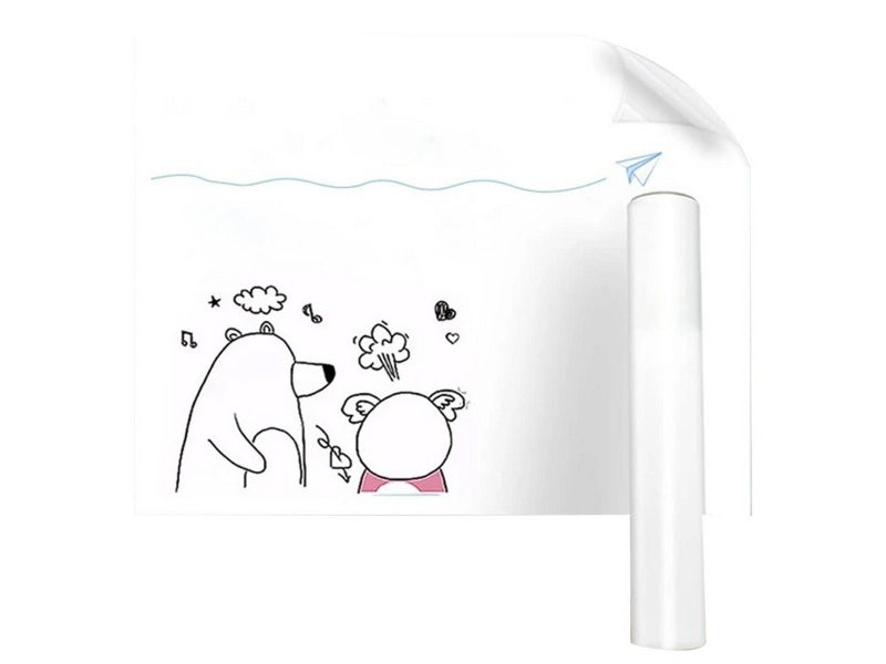 1000x60cm Static Cling Whiteboard Sticker Peel and Stick Memo Doodle Sticker Carousel 1