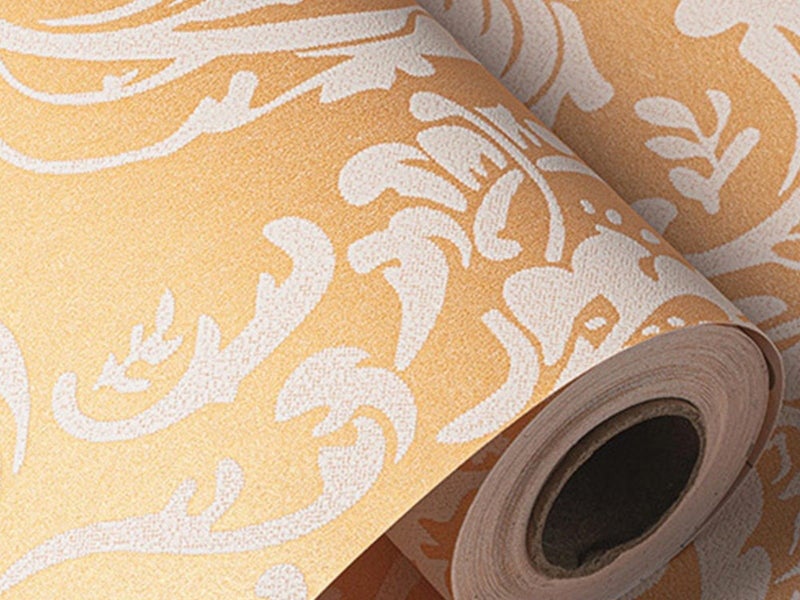 3m Self Adhesive 3D Damask Wallpaper European Style Wallpaper Home Decor Orange Carousel 2