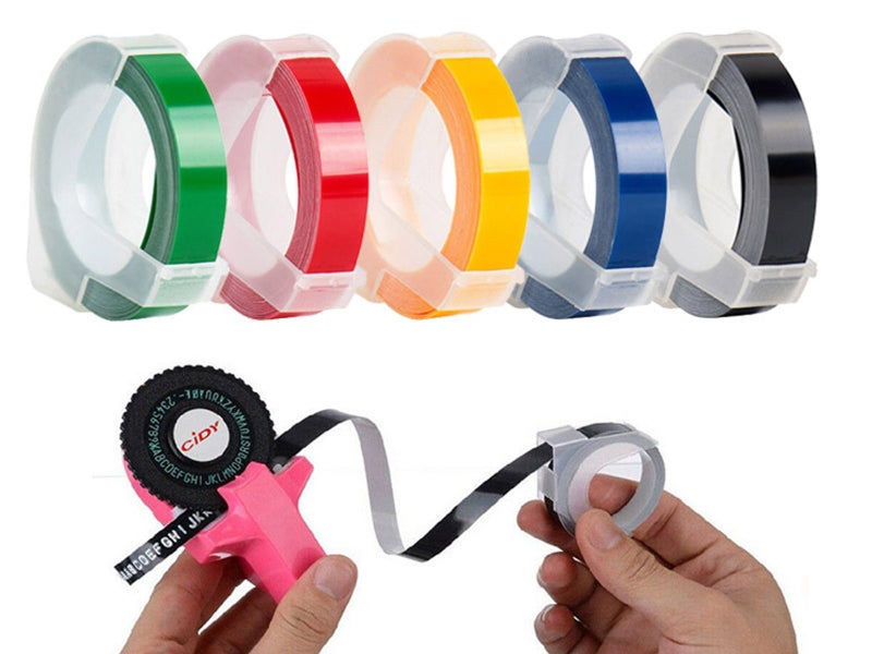 5 Rolls 9mm Embossing Label Tape for Manual Embossing Labe Maker Carousel 1