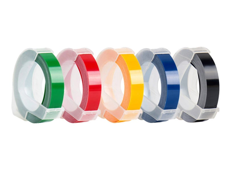 5 Rolls 9mm Embossing Label Tape for Manual Embossing Labe Maker Carousel 2