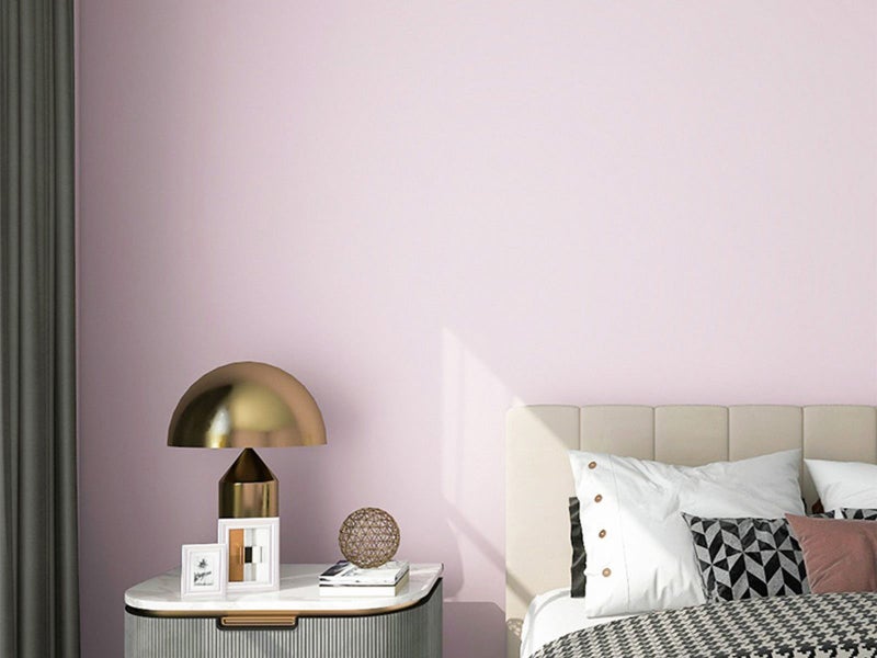 3 Rolls Pink Self-Adhesive Solid Color Wallpaper Wall Sticker Home Decor Carousel 1