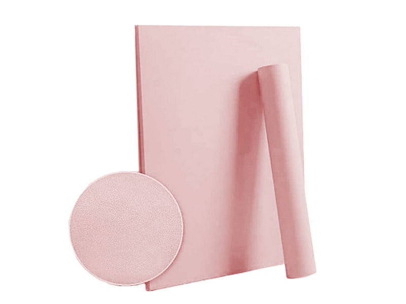 3 Rolls Pink Self-Adhesive Solid Color Wallpaper Wall Sticker Home Decor Carousel 2