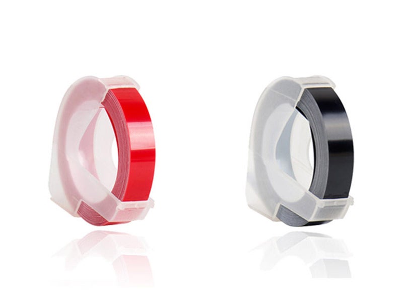 2 Rolls 9mm Embossing Label Tape for Manual Embossing Labe Maker Black Red Carousel 1