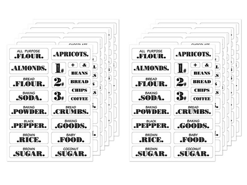 132 Pcs Pantry Labels Stickers Set for Kitchen Food Storage Jar Carousel 11