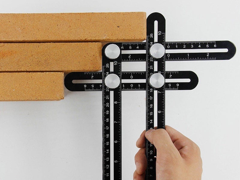 Angle Measuring Ruler Template Tool Glass Floor Tile Hole Puncher Locator Carousel 2