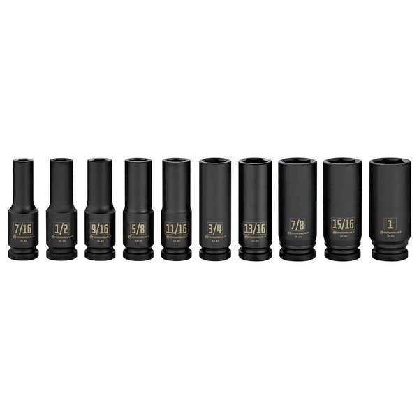 1/2' Dr 10pc Imperial Deep Impact Socket Set Carousel 1