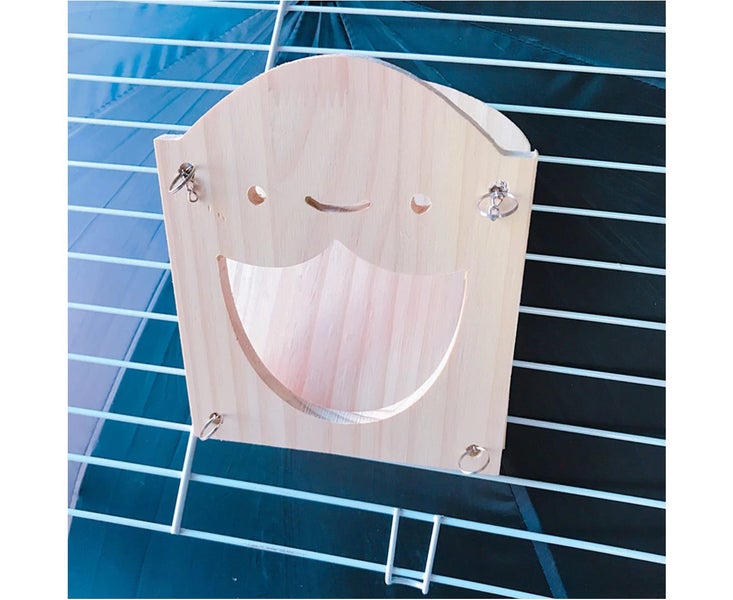 Rabbit Hay Feeder Rack Bunny Wooden Grass Food Bin for Small Animal Carousel 2