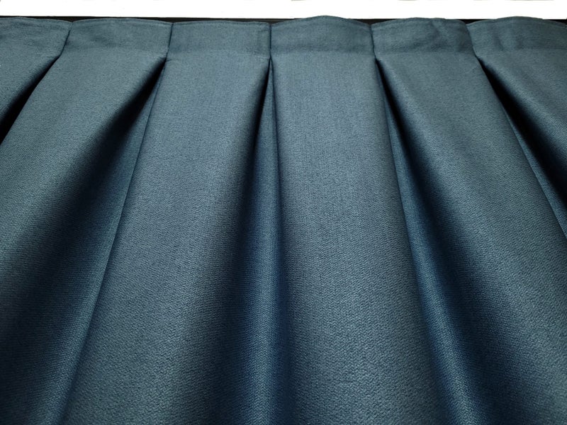 *A PAIR* Readymade Blockout Box Pleat Curtains 2.8m width x 2.4m drop Carousel 1