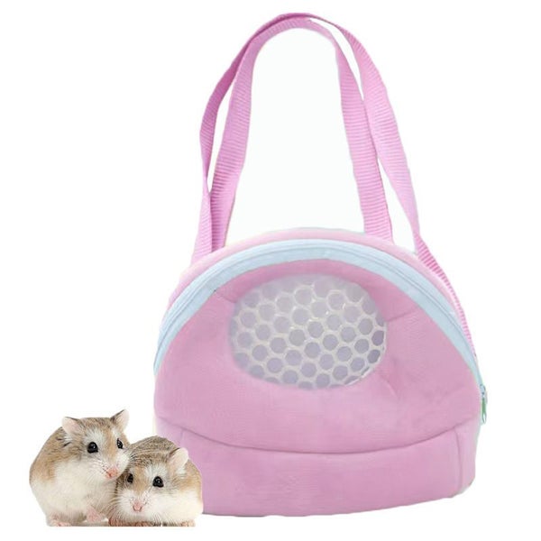 Travel Portable Hamster Backpack With Snacks -Pink Carousel 1