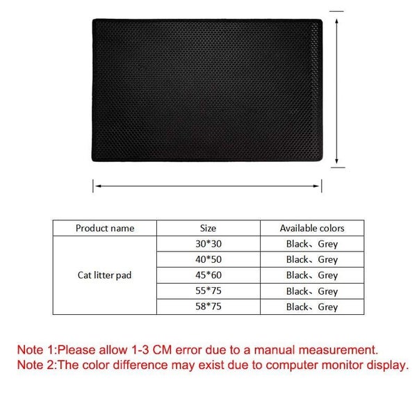 Cat Litter Mat Honeycomb Double -Layer Waterproof Design Easy to Clean -Gray Carousel 2
