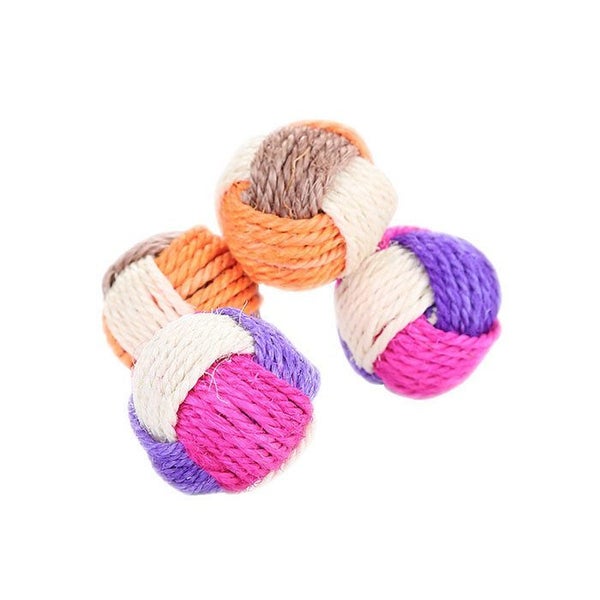 4Pcs Cat Toy Sisal Ball Pet Scratching Ball Chew Interactive Toy Carousel 1