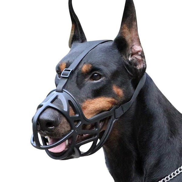 Dog Muzzle Breathable Basket Muzzles -Black Carousel 1
