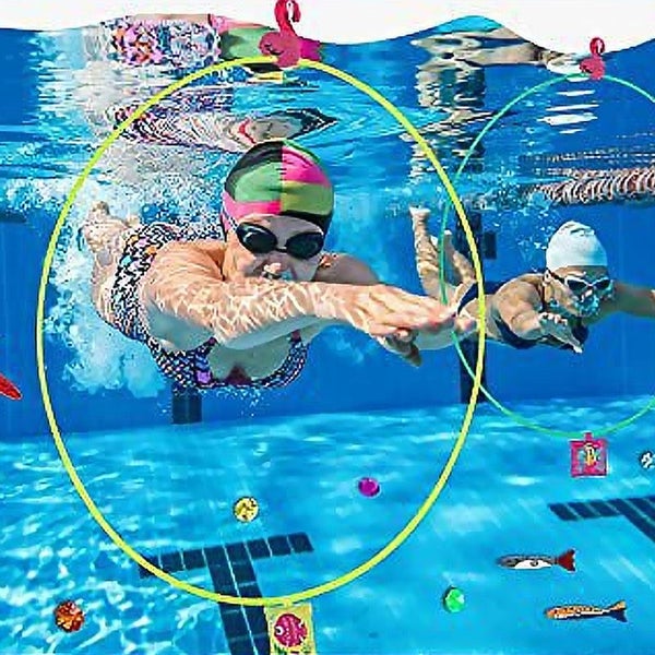 27-Piece Diving Toys Set for Kids Underwater Floating Pool Toys Diving Thru R... Carousel 2