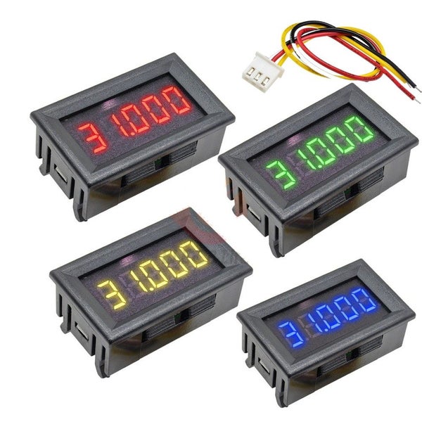 Voltmeter Panel Precision 5 Digit 33.000 V RED GREEN BLUE or YELLOW LED Carousel 7