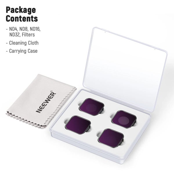 Neewer 4 Pack Lens Filter Kit For GoPro Hero 12/11/10/9 Carousel 8