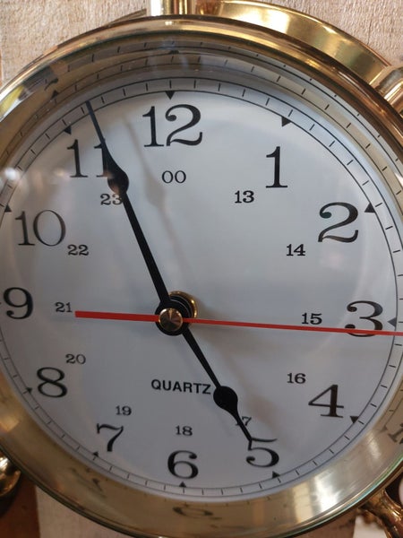 Brass Ship's Wheel Clock 9" Carousel 2