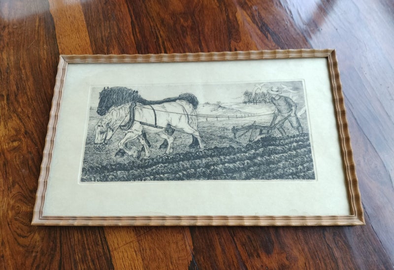 A Splendid Signed 1947 Etching/Engraving Carousel 1