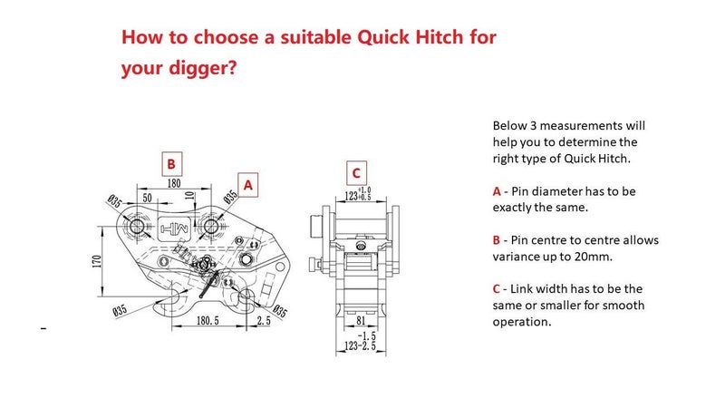 Manual Quick Hitch for Sumitomo SH120 or similar Carousel 2