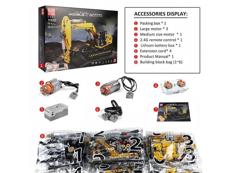 Excavators Building Kits Construction Vehicles Model Gift Toy for Kids or Adult Carousel 8