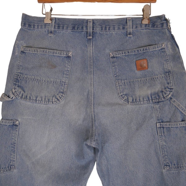 Carhartt Light Blue Carpenter Patchwork Relaxed Fit Denim Jeans Pants 35 x 32 Carousel 2