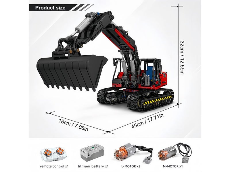 RC Excavator Building Block Set Truck Construction Vehicles Model with Motor Carousel 2