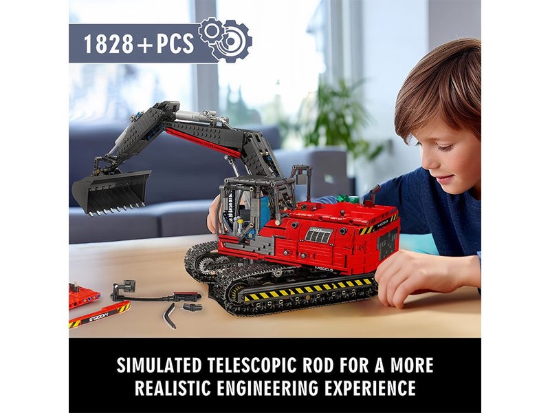 RC Excavator Building Block Set Truck Construction Vehicles Model with Motor Carousel 6