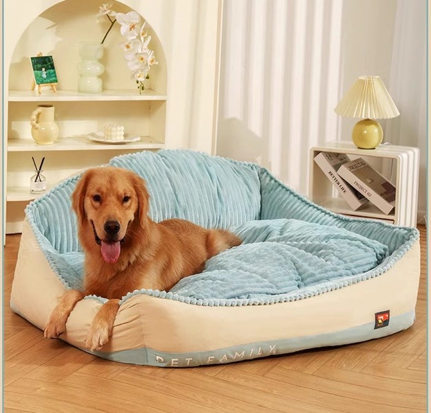 Size 120cmx90cmx46cm High back bolster comfort Pet bed Dog Bed Super Thick Warm Carousel 1