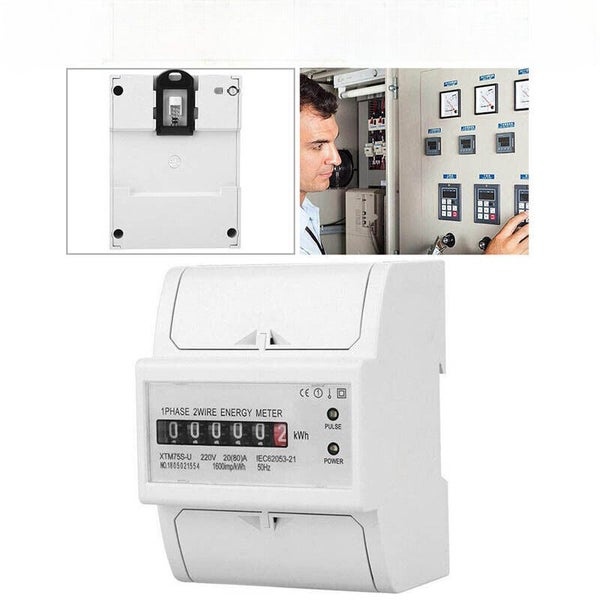 20-80A Digital Single Phase Electronic Energy KWh Meter Din-Rail Energy Meter Carousel 1