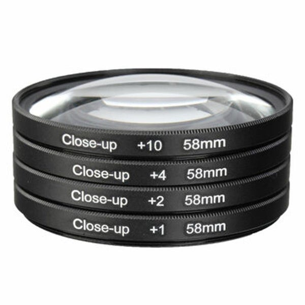 Universal 58mm Macro Close Up Filter Lens Kit +1 +2 +4 +10 for 58mm Carousel 1
