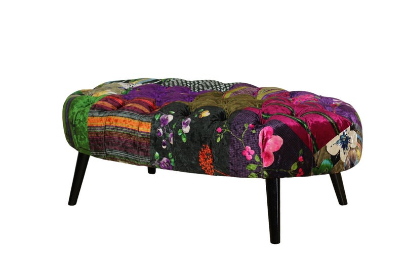 TNC Oval Patchwork Ottoman, 88C Carousel 2