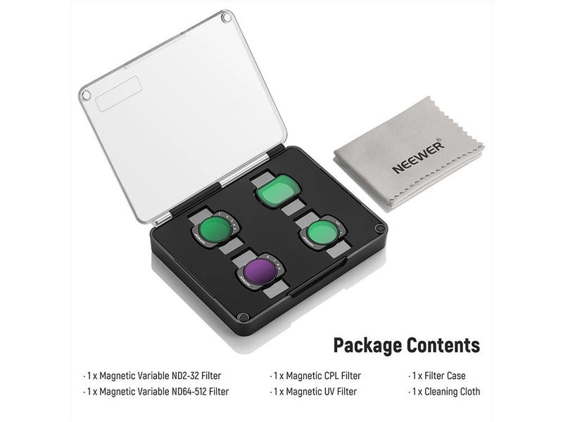 Neewer 4 Pack Magnetic Variable ND Filter Set Carousel 9