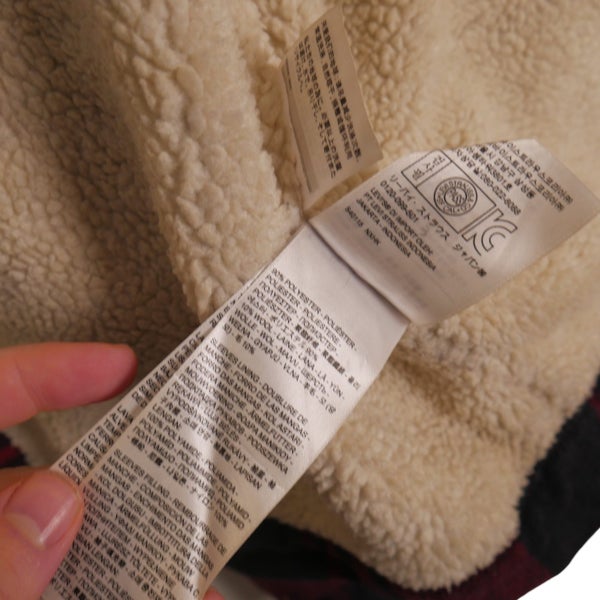 Levis Buffalo Check Plaid Sherpa Lined Trucker Jacket Large Carousel 8