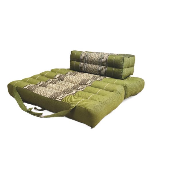 [MANGO TREES] Foldable Meditation Cushion Zafu&Zabuton Set Green Carousel 2