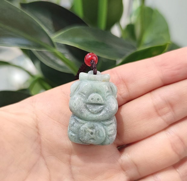 (Authentic Burmese Jadeite) Green Jade Pendant Natural Grade A NGS5SH-83 Carousel 1