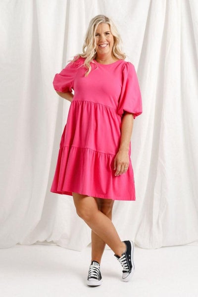 Homelee Katie Dress Raspberry Carousel 1