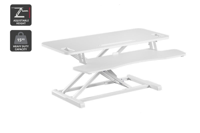 Ergolux Pro Height Adjustable Sit Stand Desk Riser 95cm (White) Carousel 1