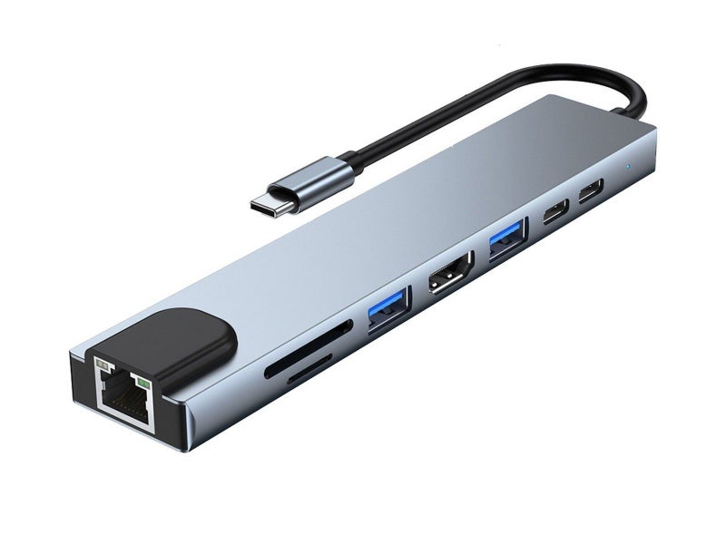 8-in-1 USB-C Hub Adapter Multi-Interface Docking Station Carousel 1