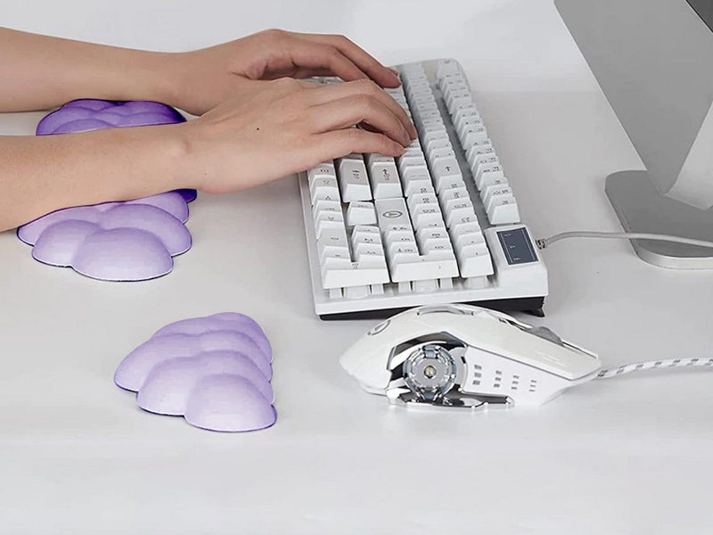 2Pcs Ergonomic Cloud Wrist Rest Keyboard Mouse Wrist Pad Wrist Support - Purple Carousel 3