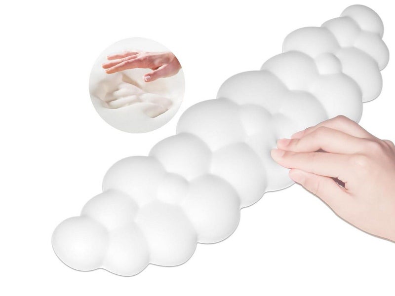 2Pcs Ergonomic Cloud Wrist Rest Keyboard Mouse Wrist Pad Wrist Support - Whit Carousel 3