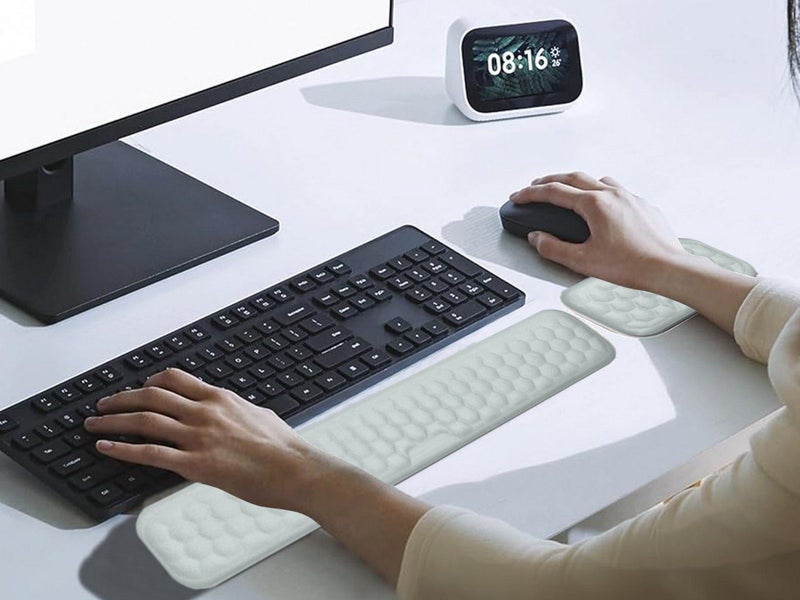 Keyboard and Mouse Wrist Rest Set Ergonomic Soft Memory Foam Support Pad - Grey Carousel 3