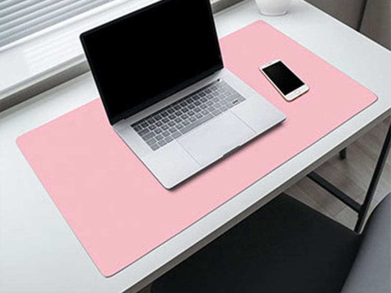90x40CM Double Sided PU Leather Desk Pad Mouse Pad Computer Keyboard Laptop Mat Carousel 2