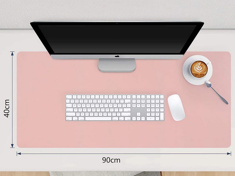 90x40CM Double Sided PU Leather Desk Pad Mouse Pad Computer Keyboard Laptop Mat Carousel 3