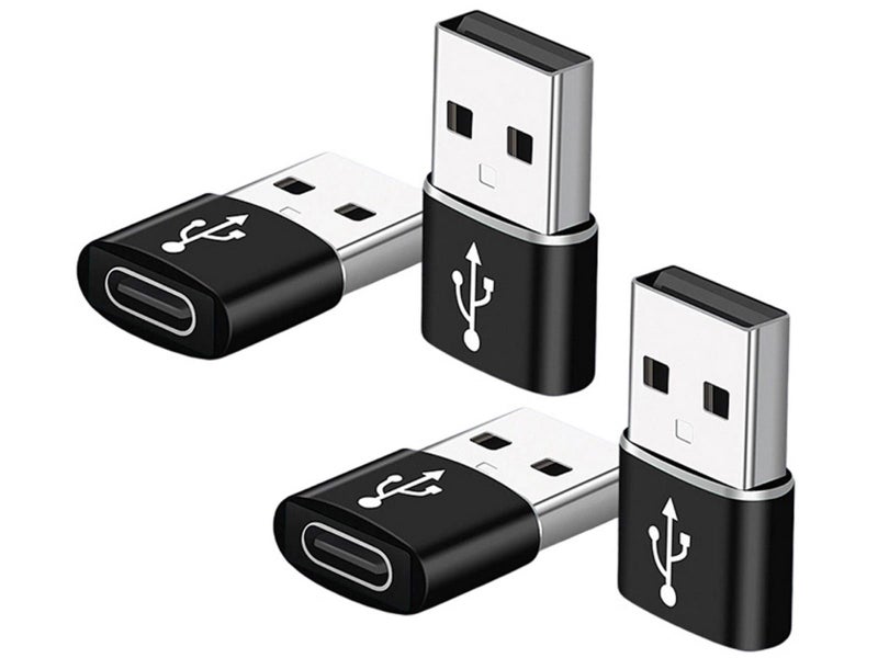 4Pack USB to Type C Adapter Phone Charging Converter USB Cable Connector Carousel 2
