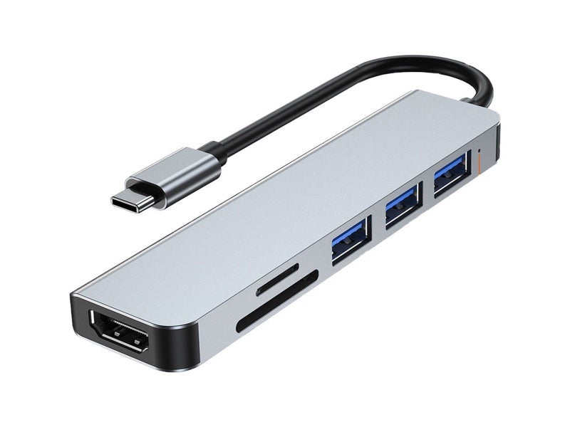 6-in-1 USB-C Hub Adapter Multi-Interface Docking Station Carousel 1