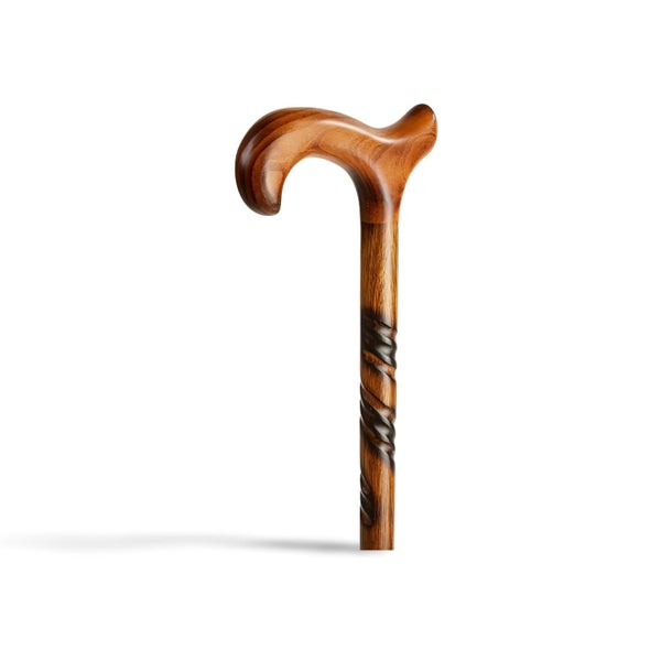 Cherry Twist Cane - Handcrafted Natural Wood Walking Stick Carousel 1