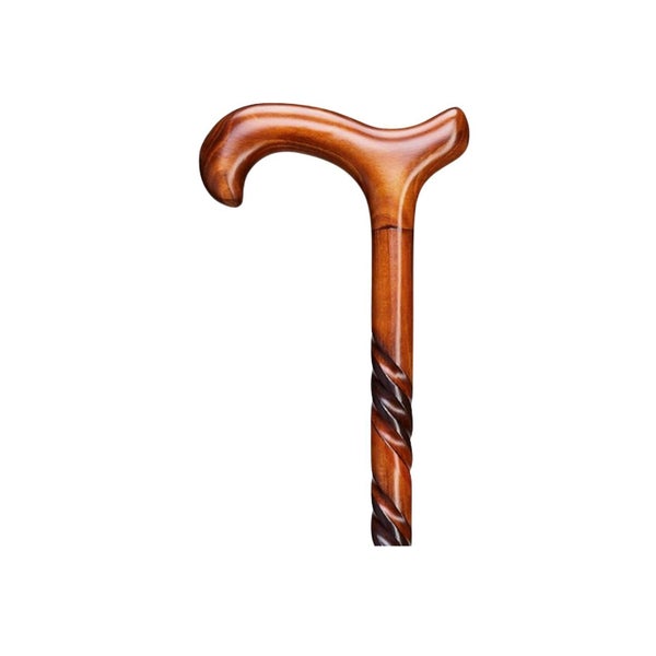 Cherry Twist Cane - Handcrafted Natural Wood Walking Stick Carousel 2