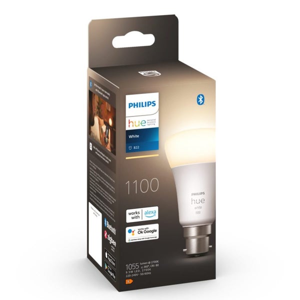 Philips Hue 9.5W LED A60 Wireless B22 Soft White Light Bulb w Bluetooth 110mm Carousel 4