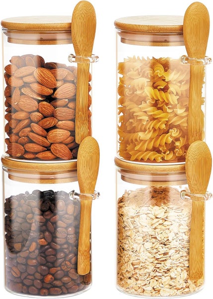 Set of 4 500ml Glass Storage Jars Kitchen Pantry - Brand New NZ Stock Carousel 1